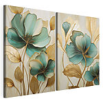 Modulaire canvasprint Elegante bloemen in zachte kleuren