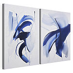 Modulaire canvasprint Twee afbeeldingen van blauwe verf
