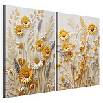 Modulaire canvasprint Collage van bloemen en bladeren