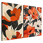 Modulaire canvasprint Levendige bloemmotieven in krachtige kleuren