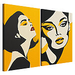 Modulaire canvasprint Vrouw met gele make-up