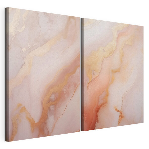 Modulaire canvasprint Zachte tinten gaan over in vloeiende patronen
