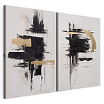 Modulaire canvasprint Dynamisch samenspel van zwart en wit