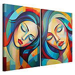 Modulaire canvasprint Collage van het gezicht van een vrouw