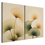 Modulaire canvasprint Fijne blaadjes in zachte tinten