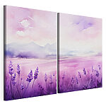 Modulaire canvasprint Schilderij van een lavendelveld