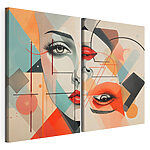 Modulaire canvasprint Collage van het gezicht van een vrouw
