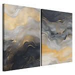 Modulaire canvasprint Vloeiende abstracte patronen in neutrale tinten