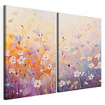 Modulaire canvasprint Schilderij van bloemen in een veld