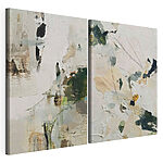 Modulaire canvasprint Abstracte penseelstreken in zachte tinten