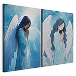 Modulaire canvasprint Schilderij van een vrouw met vleugels