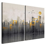 Modulaire canvasprint Schilderij van een stad