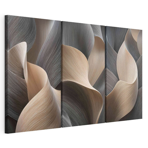 Vloeiende lijnen in zachte tinten Modulaire canvasprint Vloeiende lijnen in zachte tinten