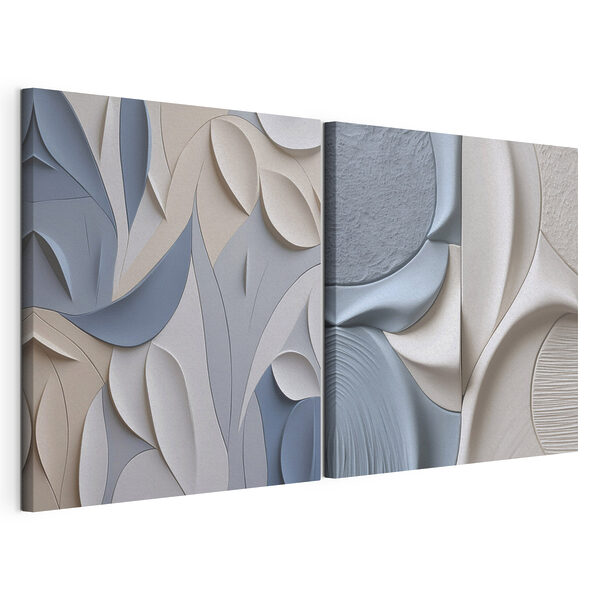 Kunstzinnige lagen in rustgevende kleuren Modulaire canvasprint Kunstzinnige lagen in rustgevende kleuren