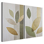 Modulaire canvasprint Collage van een schilderij met bladeren