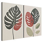 Modulaire canvasprint Twee afbeeldingen van een plant