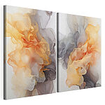 Modulaire canvasprint Zachte wervelingen van levendige kleuren die zich ontvouwen