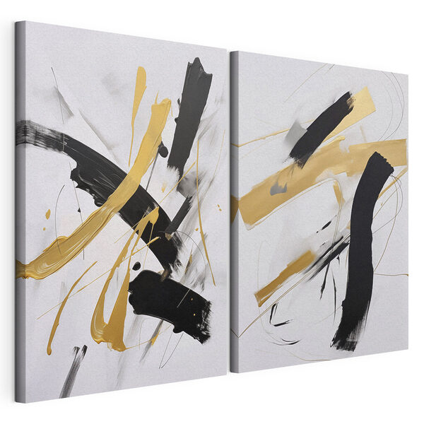 Modulaire canvasprint Dynamisch samenspel van kleur en vorm