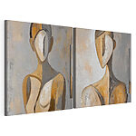 Modulaire canvasprint Collage van een schilderij van een vrouw