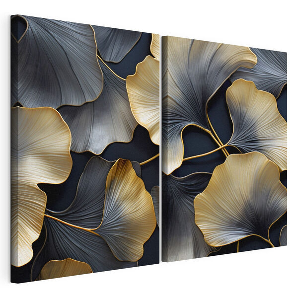 Elegante bladeren met verfijnde details Modulaire canvasprint Elegante bladeren met verfijnde details