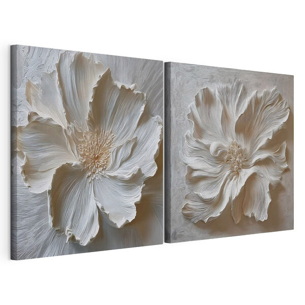 Verfijnde bloesems in zachte tinten Modulaire canvasprint Verfijnde bloesems in zachte tinten