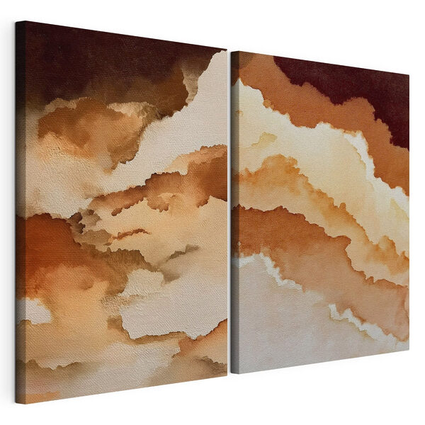 Abstracte lagen in warme tinten Modulaire canvasprint Abstracte lagen in warme tinten