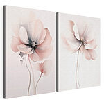 Modulaire canvasprint Schilderij van bloemen op een witte ondergrond
