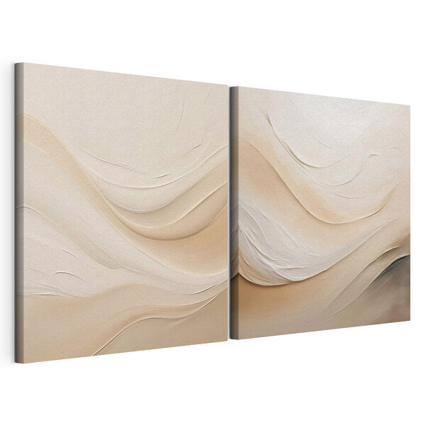 Vloeiende lijnen in zachte tinten Modulaire canvasprint Vloeiende lijnen in zachte tinten