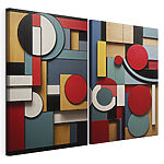 Modulaire canvasprint Collage van verschillend gekleurde vormen