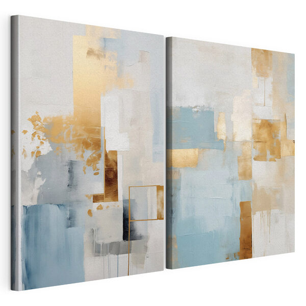 Abstracte harmonie in zachte kleuren Modulaire canvasprint Abstracte harmonie in zachte kleuren