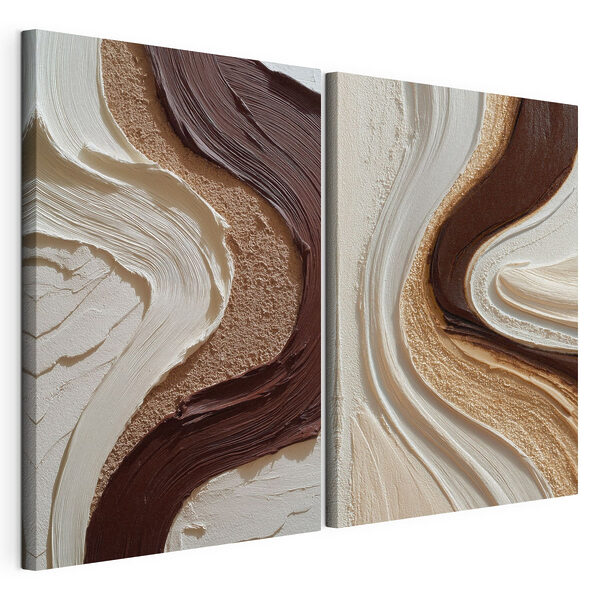 - Vloeiende aardetinten Modulaire canvasprint - Vloeiende aardetinten