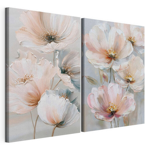 - Fijne bloesems in zachte tinten Modulaire canvasprint - Fijne bloesems in zachte tinten