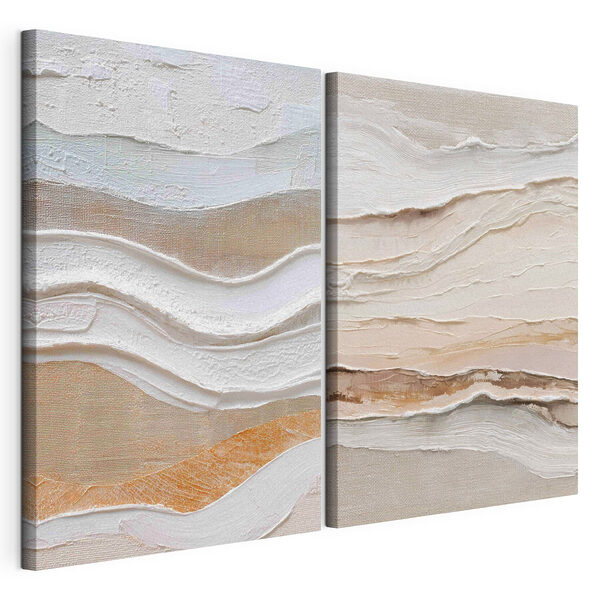 Zachte golven van kleur en textuur Modulaire canvasprint Zachte golven van kleur en textuur