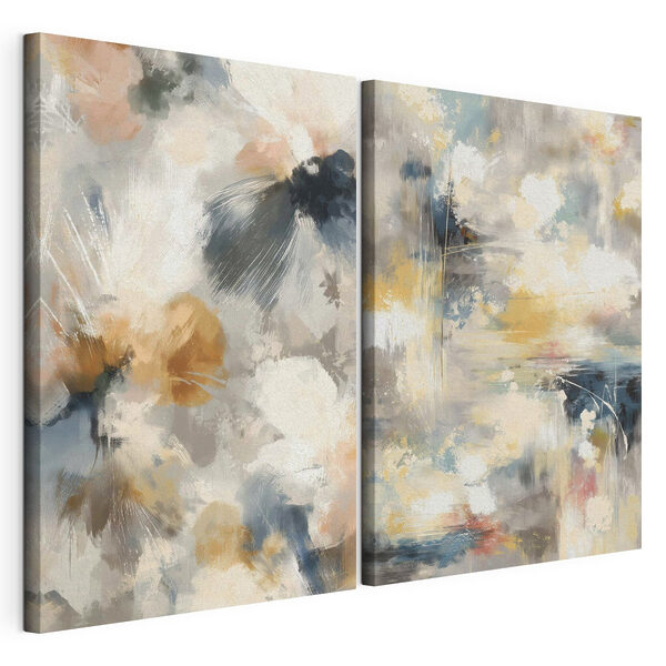 Zachte tinten in een abstracte compositie Modulaire canvasprint Zachte tinten in een abstracte compositie