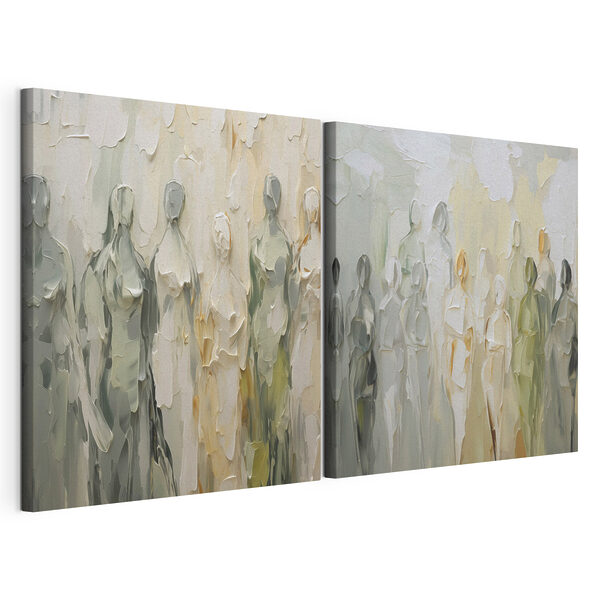 Schilderij van een groep mensen Modulaire canvasprint Schilderij van een groep mensen