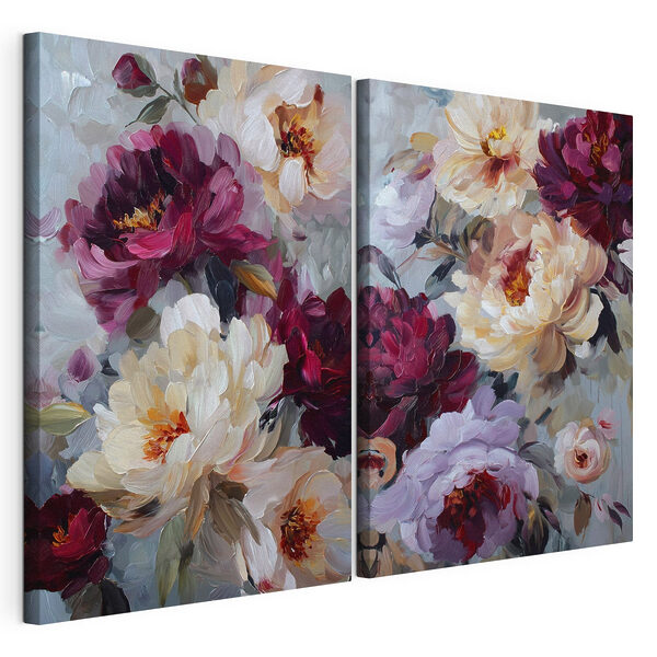 Modulaire canvasprint Een bloeiende schoonheid in zachte kleuren