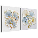 Modulaire canvasprint Fijne blaadjes in zachte tinten