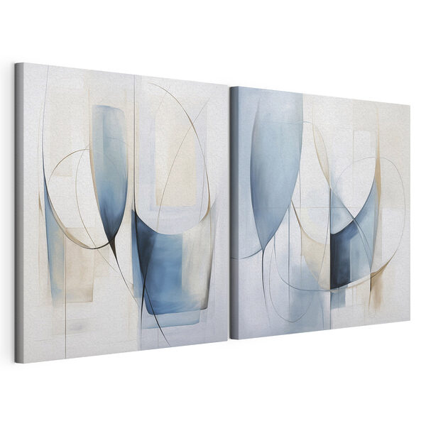 Een paar schilderijen in verschillende vormen Modulaire canvasprint Een paar schilderijen in verschillende vormen