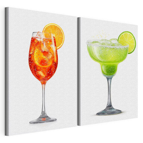 Verfrissende drankjes om samen van te genieten Modulaire canvasprint Verfrissende drankjes om samen van te genieten