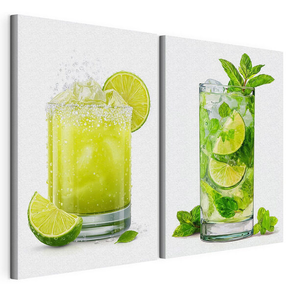 Er staan verfrissende citrus- en muntdrankjes voor je klaar Modulaire canvasprint Er staan verfrissende citrus- en muntdrankjes voor je klaar