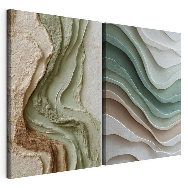 Natuurlijke lagen in rustgevende kleuren Modulaire canvasprint Natuurlijke lagen in rustgevende kleuren