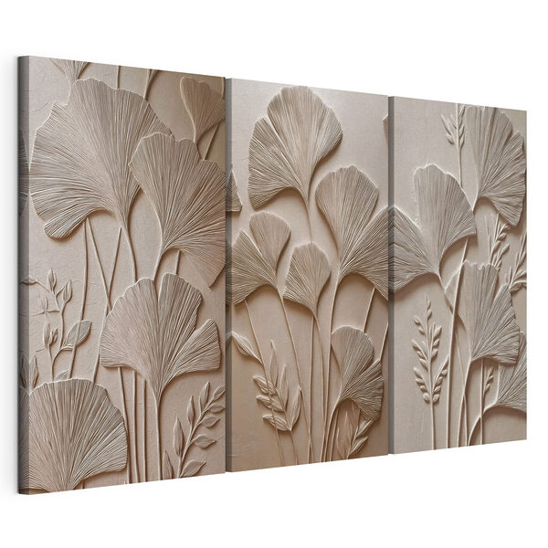 Elegant bloemmotief in zachte tinten Modulaire canvasprint Elegant bloemmotief in zachte tinten