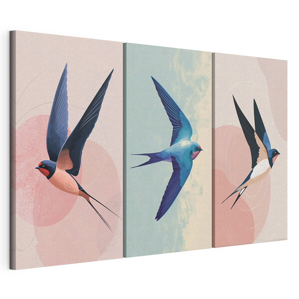 Vogel die door de lucht vliegt Modulaire canvasprint Vogel die door de lucht vliegt