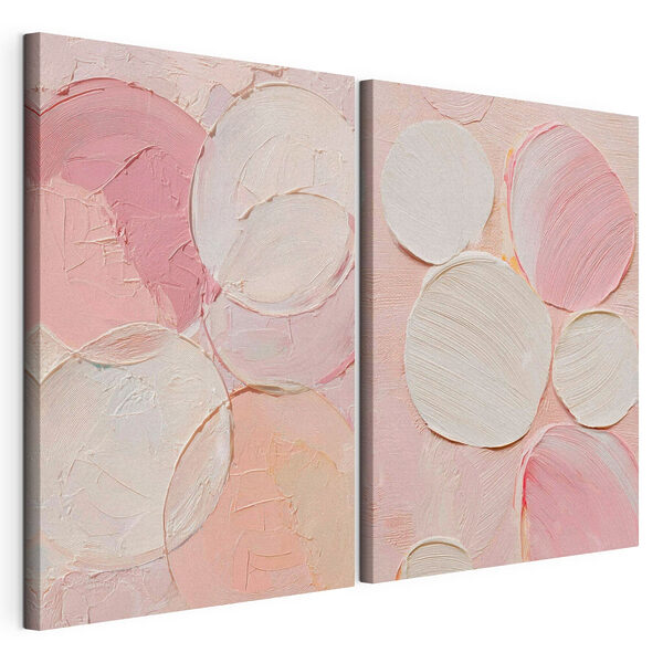 Modulaire canvasprint Abstracte vormen in zachte pasteltinten