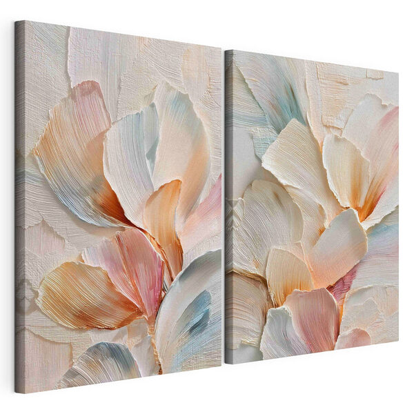 Fijne bloemblaadjes in zachte kleuren Modulaire canvasprint Fijne bloemblaadjes in zachte kleuren