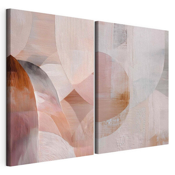 Abstracte vormen in zachte tinten Modulaire canvasprint Abstracte vormen in zachte tinten