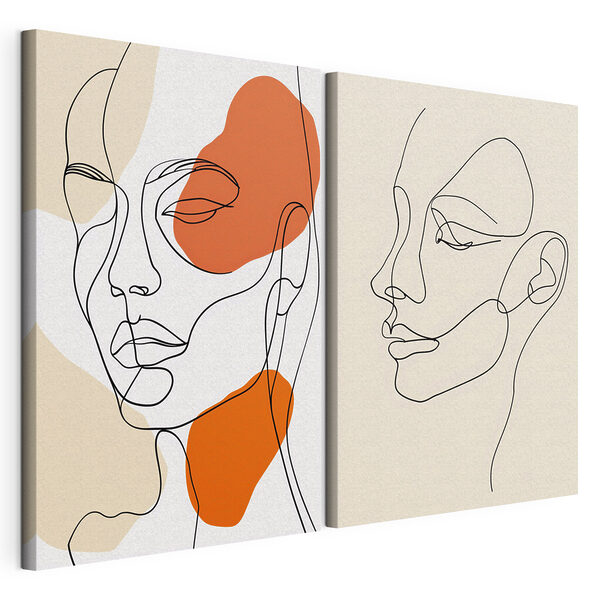 Modulaire canvasprint Tekening van het gezicht van een vrouw