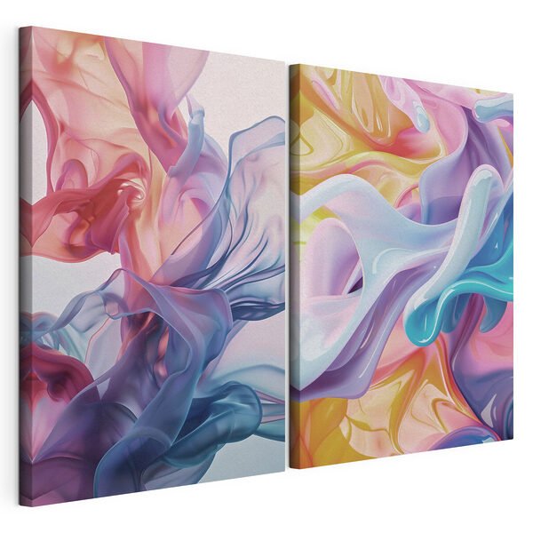 Modulaire canvasprint Wervelende kleuren zorgen voor een dynamisch effect