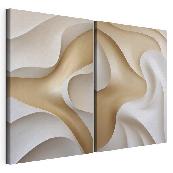 Vloeiende rondingen in zachte tinten Modulaire canvasprint Vloeiende rondingen in zachte tinten