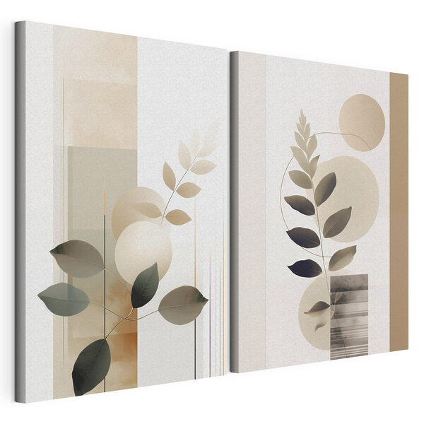 Zachte tinten en natuurlijke vormen gaan hand in hand Modulaire canvasprint Zachte tinten en natuurlijke vormen gaan hand in hand